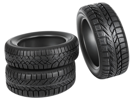 Isolated stack of rubber tire tread