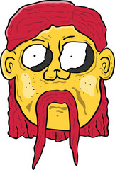 Hand-drawn cartoon illustration of a humorous caricature resembling a famous person. Playful and exaggerated features create a lighthearted, funny, and smile-inducing image. Perfect for editorial