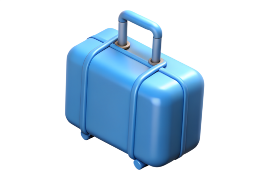 3D isometric simple work bag with visible documents on white background.