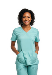 Smiling nurse isolated on transparent background