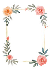 Watercolour flowers. Flower drawing. Wedding watercolor floral decorations. Invitation card, rose, lavender, leaves, botanical drawing