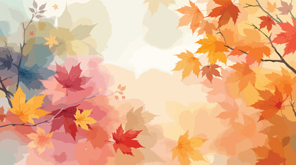 Autumn Maple Leaves and Branches with Soft Blurry Background fall nature.