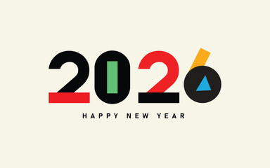 2026 number design for New Year symbol and sign. 2026 New Year with modern color 