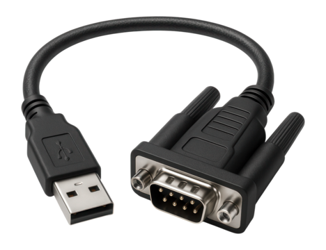 USB to RS232 serial cable with DB9 connector