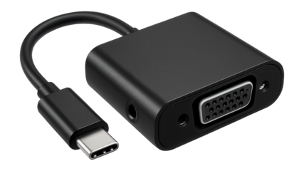 USB-C to VGA converter with audio jack