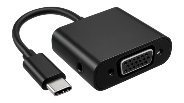 USB-C to VGA converter with audio jack