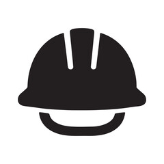 Front View Hard Hat with Chin Strap Icon — Construction Safety Helmet