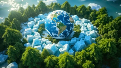 Blue Ring Earth Art Scene