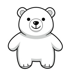 Cute cartoon polar bear character with a friendly expression, polar bear plush toy  