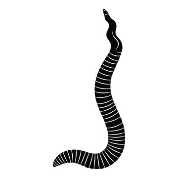 black worm silhouette on white background clip art preview