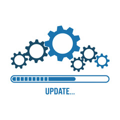 update gear icons vector set