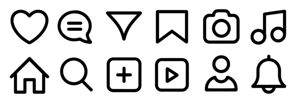 instagram notification icons vector set