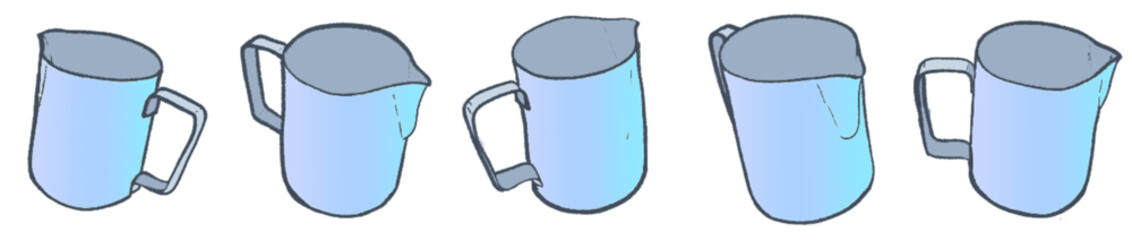 Barista Milk Pitcher for Steaming and Frothing Milk, Latte Cappuccino Coffee Accessories PNG