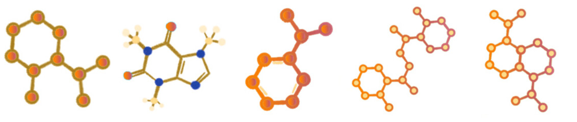 Atom and Molecule Hand Drawn Illustration PNG for Scientific Design