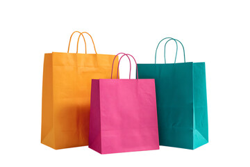 Colorful shopping bags on black background