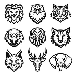 Tribal animal head vector design isolated on white background