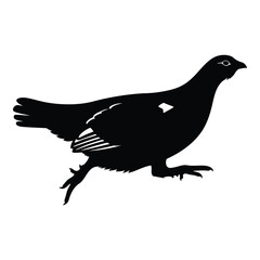 Vector art of silhouette of a grouse bird