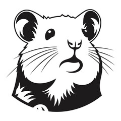 Vector art of hamster face illustration