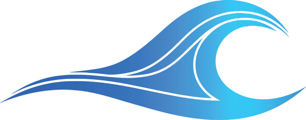 Stylized Wave Graphic A Blue and White Abstract Design Representing Water and Motion