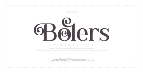 Bolers Elegant alphabet letters font and number. Classic Copper Lettering Minimal Fashion Designs. Typography fonts regular uppercase and lowercase. vector illustration
