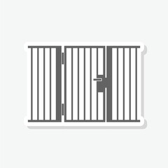 Metal fence icon sticker isolated on gray background