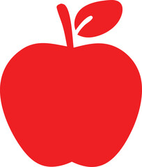 Vibrant red apple icon silhouette simple fruit graphic healthy food symbol