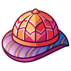 A silhouette of a party hat with a sweet pattern, an isolated graphic vector for celebrations and happy moments.