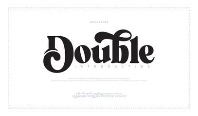 Double Elegant alphabet letters font logo. Typography luxury classic lettering serif italic fonts decorative wedding vintage retro logos. vector illustration
