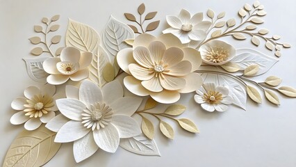 Delicate white and cream floral arrangement with subtle green accents