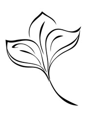 one stylized blooming flower on a short stalk without leaves. graphic decor