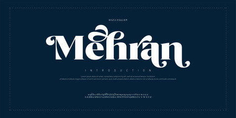 Mehran Elegant alphabet letters font and number. Classic Copper Lettering Minimal Fashion Designs. Typography fonts regular uppercase and lowercase. vector illustration