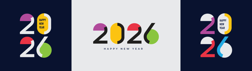 colorful creative modern stylish 2026 new year design vector 2026 new year png