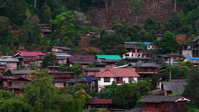 Drone, Chiang Dao, Lahu, Village