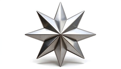 Obraz premium there is a silver star decoration on a white background