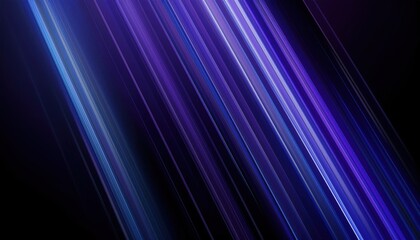 radiant violet and blue light beam streaks on dark background creating futuristic glowing texture for digital design or wallpaper