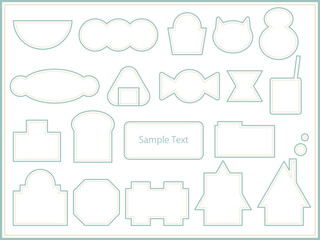 シンプルで可愛いスモーキーグリーンとベージュのシンボルイラストフレームセット