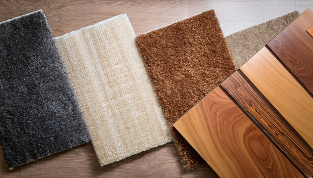flooring material and skirting samples carpet laminate vinyl top view