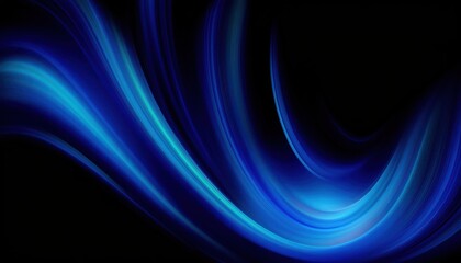 Fototapeta premium vivid cosmic blue light waves with abstract motion flow on dark background ideal for futuristic texture or digital wallpaper