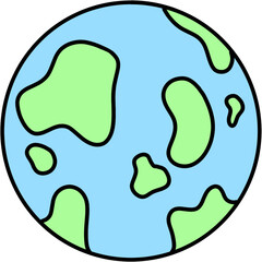 Earth Planet Cartoon Illustration