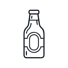 Outlined Beer Bottle Ready for Labeling, Perfect for Craft Brewery Design, beer bottle icon vector illustration