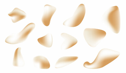 Abstract Beige Gradient Blob Shapes Vector Set | Minimal Nude Organic Liquid Elements