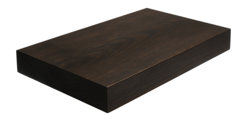 Large rectangular plank with a dark stain and straight edges