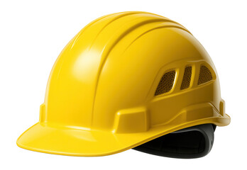 Fototapeta premium Yellow hard hat with cooling vents