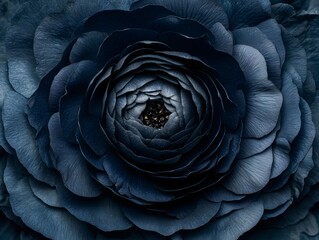Obraz premium Closeup Dark Blue Ranunculus Flower Petals Texture