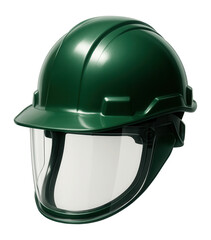 Naklejka premium Green safety helmet with integrated visor