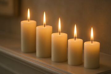 Bougies Alignees Vacillantes