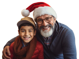 PNG Mexican father and son photography christmas portrait.