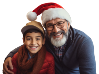 PNG Mexican father and son photography christmas portrait.