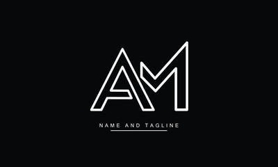 AM, MA, A, M Abstract Letters Logo Monogram