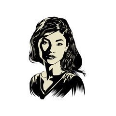 Striking portrait of a confident young woman with dramatic lighting, exuding modern elegance and captivating style for commercial use.